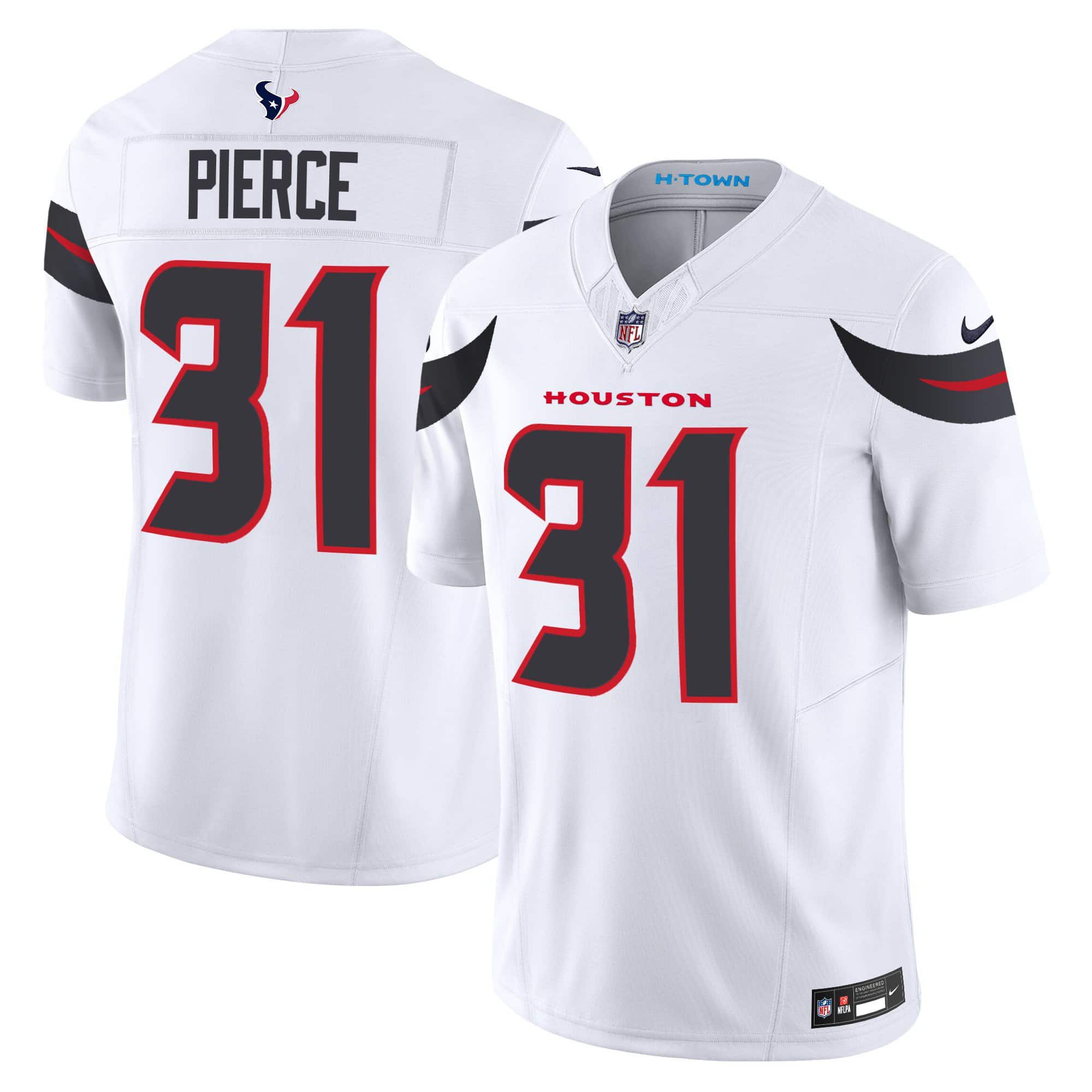 Men Houston Texans 31 Pierce White 2024 Nike Vapor Limited NFL Jersey